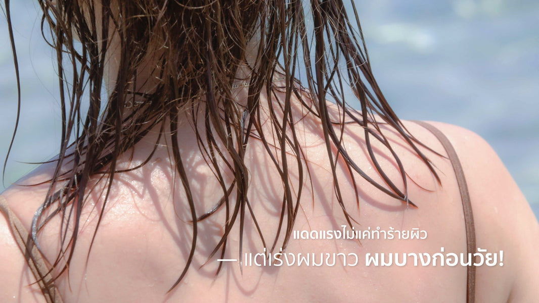 UV ไม่ได้ทำให้แก่แค่หน้า แต่ยังทำให้ผมขาวและบางลงด้วย